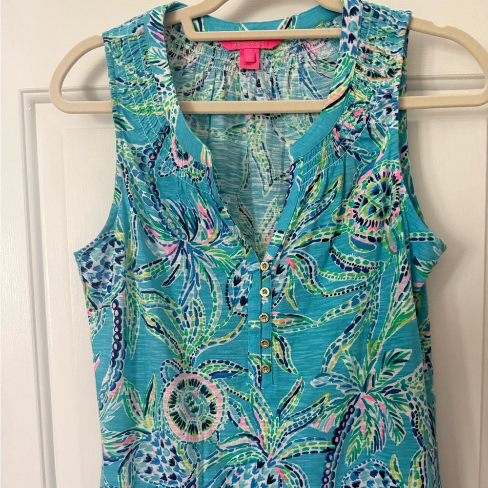 Lilly Pulitzer Vibrant Blue Patterned Top